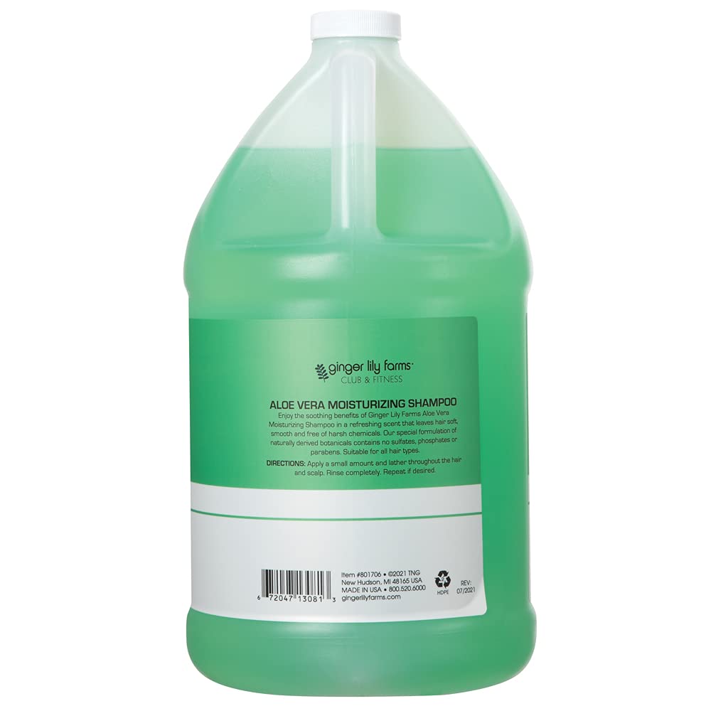 Ginger Lily Farms Club & Fitness Moisturizing Shampoo for All Hair Types – 1 Gallon Refill (Pack of 4) | Vegan & Cruelty-Free