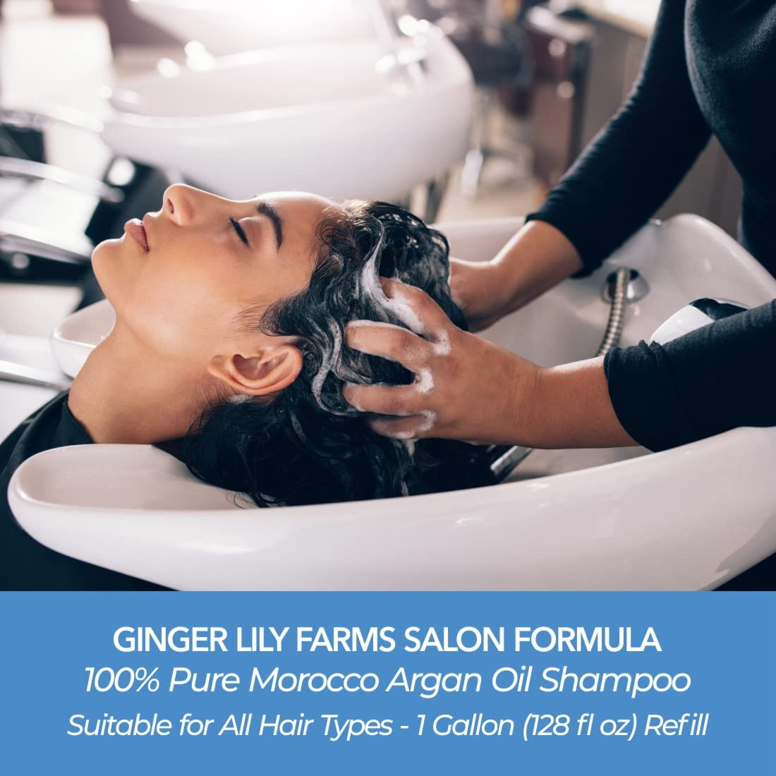 Ginger Lily Farms Salon Formula Argan Oil Shampoo – 1 Gallon Refill, Pack of 4 | Vegan & Cruelty-Free