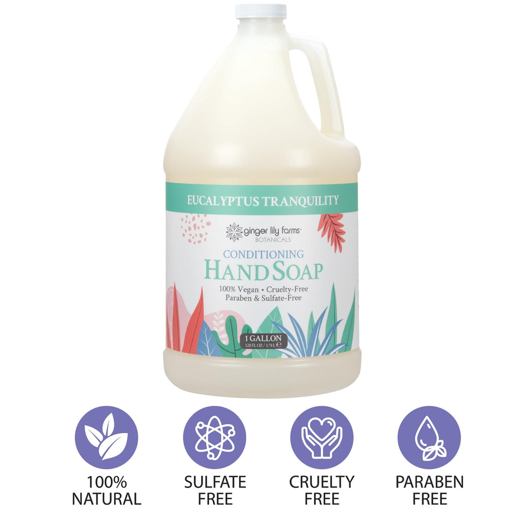 Ginger Lily Farms Botanicals Conditioning Hand Soap Refill – Eucalyptus Tranquility, 1 Gallon
