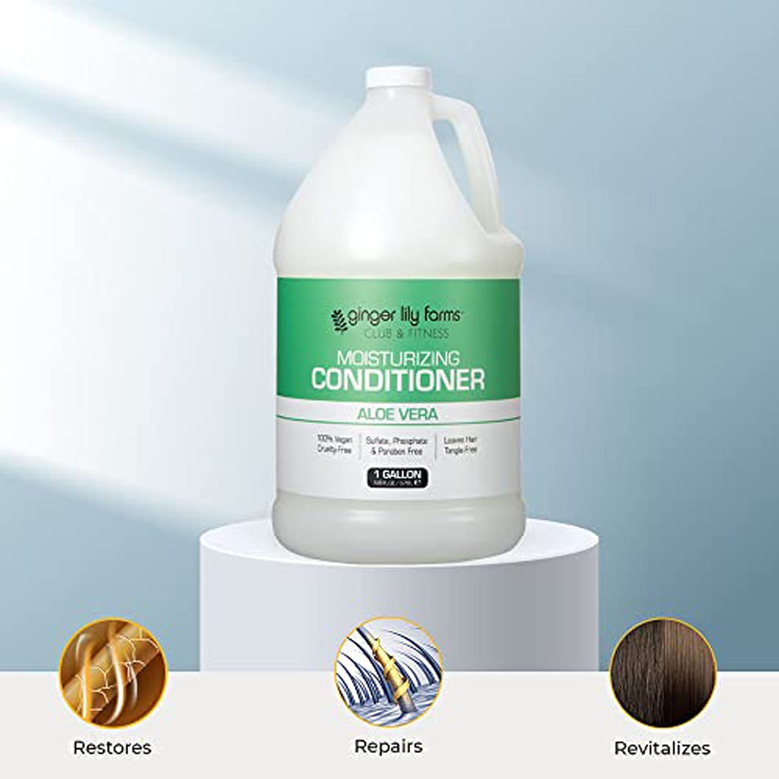 Ginger Lily Farms Club & Fitness Moisturizing Conditioner — 4x1Gal Refill, Vegan & Cruelty-Free