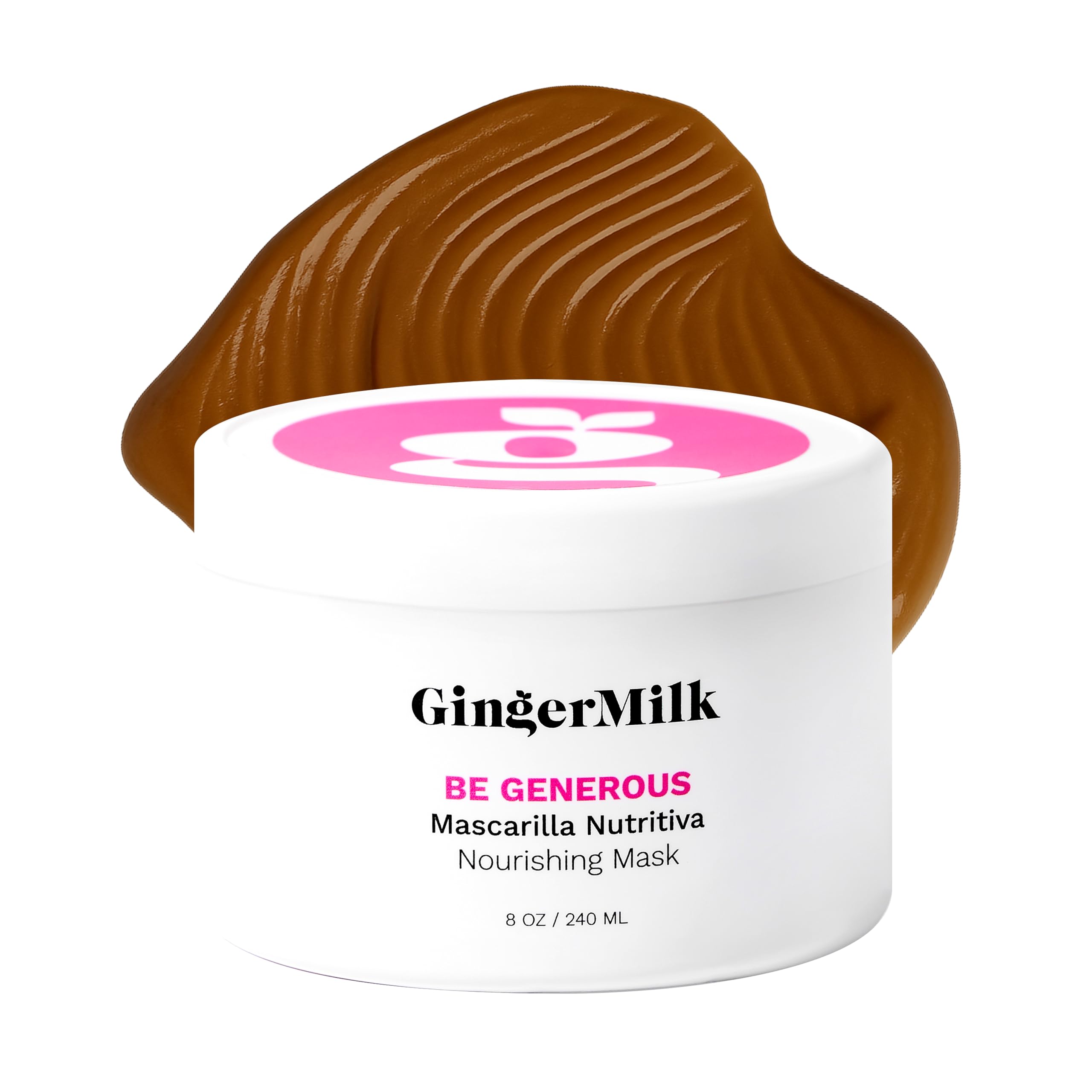Deep Repair Hair Mask for Dry & Curly Hair – Castor Oil, Biotin, Ginger | Sulfate-Free | Be Generous by Ginger Milk – 8 oz