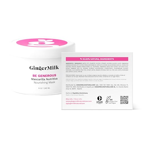 Deep Repair Hair Mask for Dry & Curly Hair – Castor Oil, Biotin, Ginger | Sulfate-Free | Be Generous by Ginger Milk – 8 oz