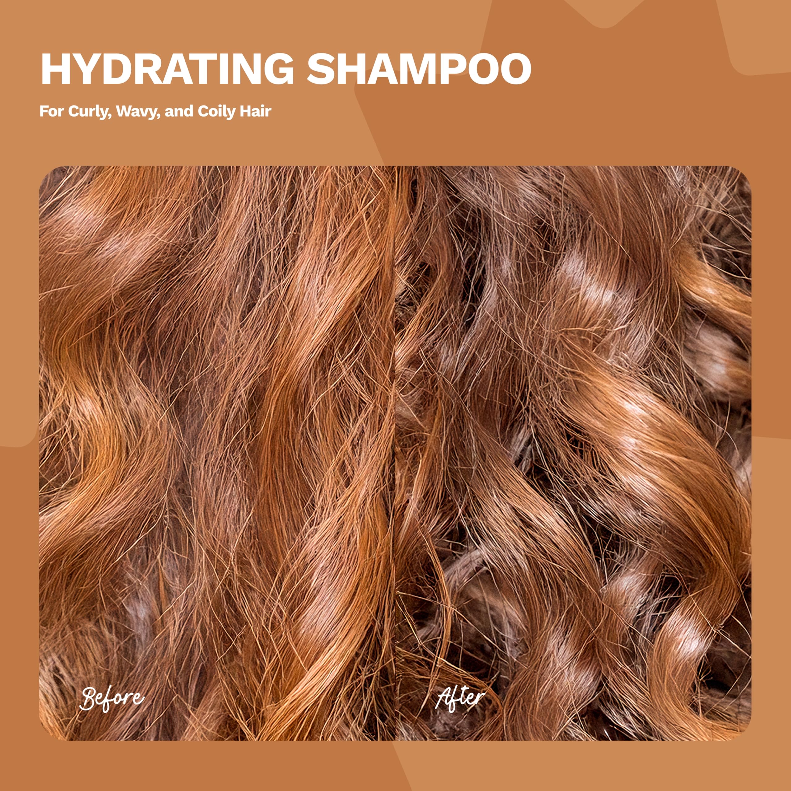 Ginger Milk Hydrating Shampoo for Curly, Wavy & Coily Hair | Defined Curls, Frizz Control, Shine - Sulfate-Free 16 oz