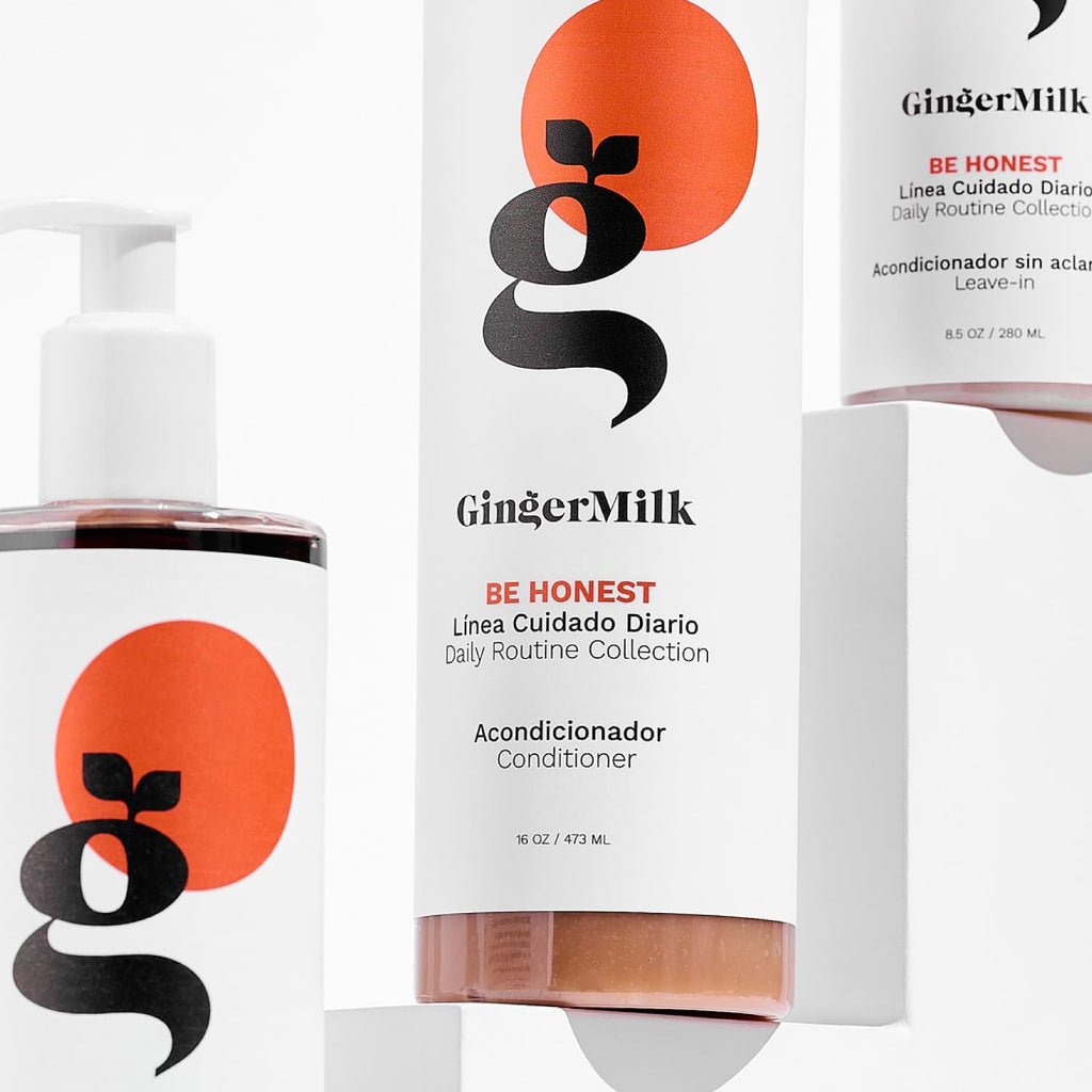 BE HONEST Conditioner for All Hair Types | Free of Parabens, Salt, Alcohol, Sulfates | 16oz | Ginger Milk Natural Care