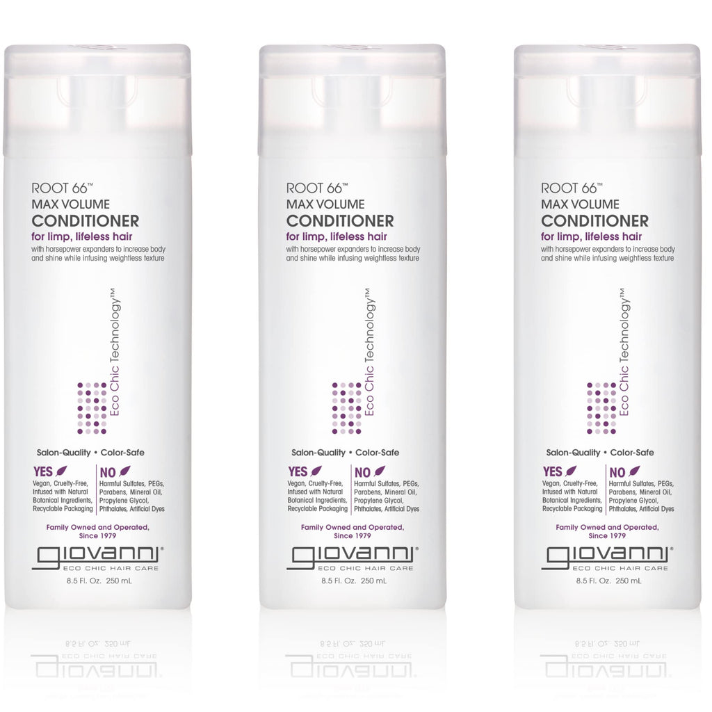 GIOVANNI 2chic Root 66 Max Volume Conditioner – Volumizing for Fine Hair, 8.5 oz, 3-Pack