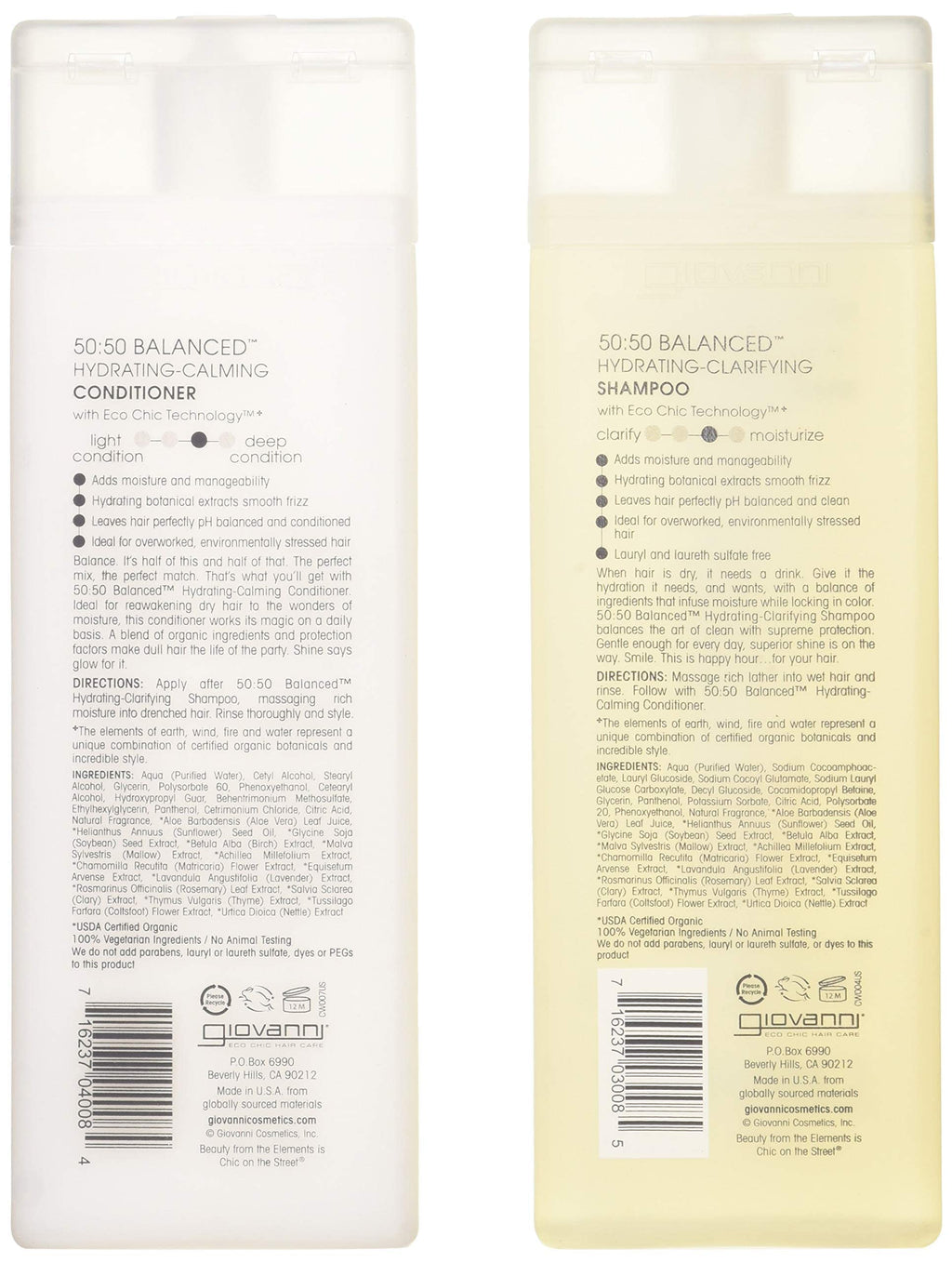 Giovanni 50-50 Hydrating Duo – Shampoo & Conditioner, 8.5 oz Each