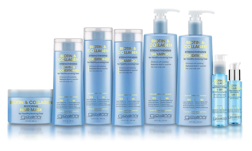GIOVANNI Biotin & Collagen Shampoo - Strengthening, Vegan, Cruelty-Free, Color-Safe, 24 Oz