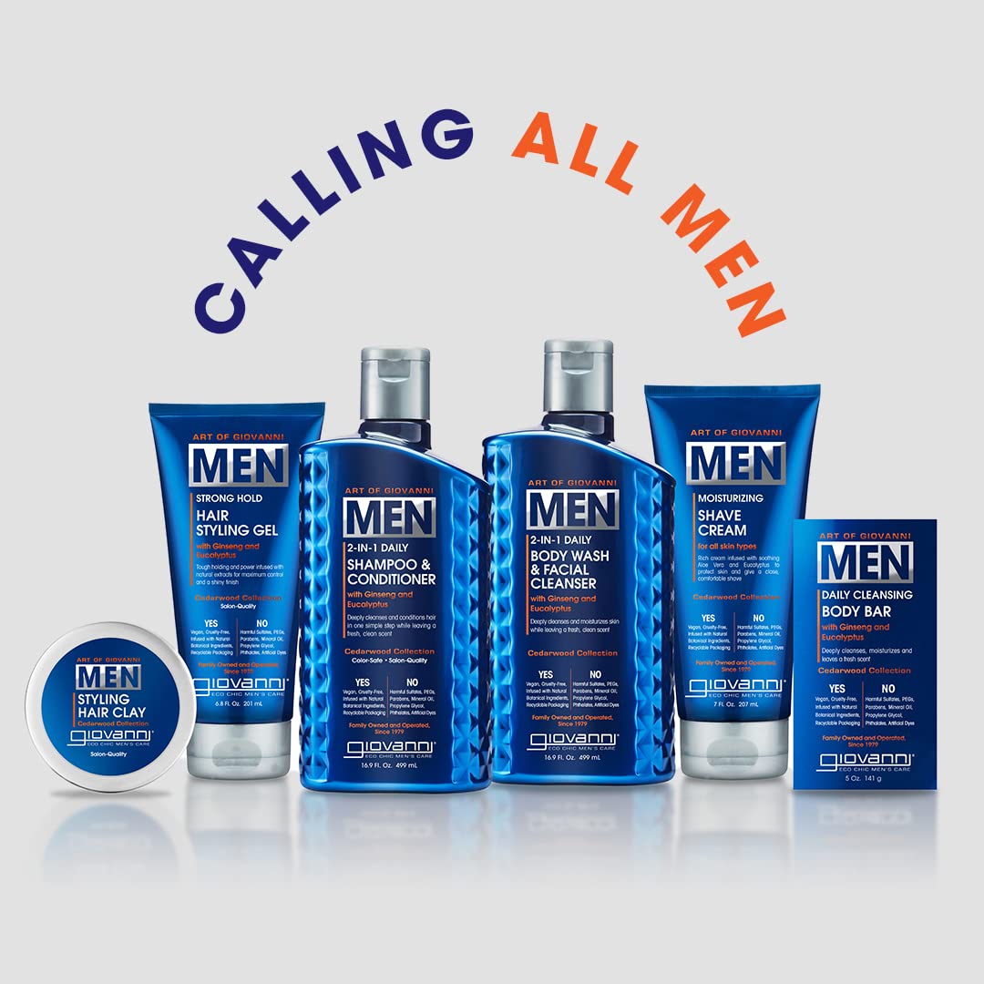 Giovanni Clay Hair Men Cedarwood – Matte Finish, Cedarwood Scent, Defined Texture