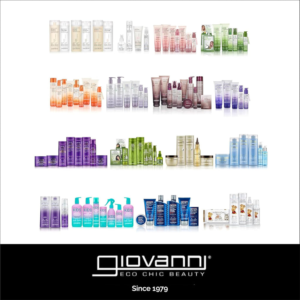 GIOVANNI Eco Chic 50:50 Balanced Hydrating Shampoo & Conditioner Set - pH Balanced, Color Safe, Paraben Free, 1 gal (2 Pack)