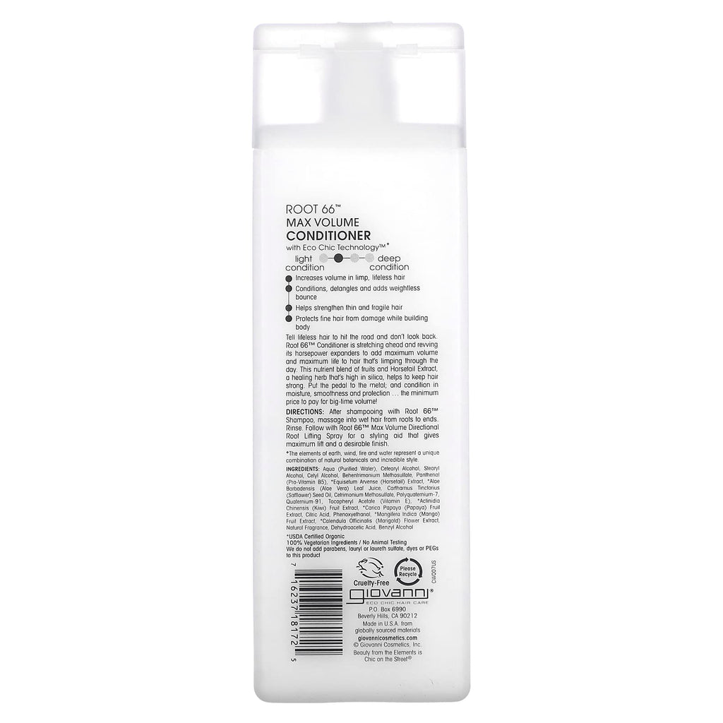 Giovanni Root 66 Max Volume Conditioner | Sulfate Free, Color Safe Moisturizing Hair Care