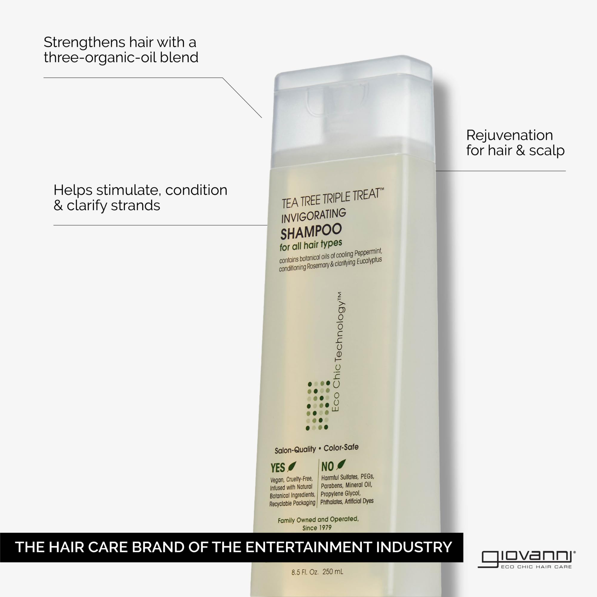 GIOVANNI Tea Tree Invigorating Shampoo – Clarifying, Color-Safe & Vegan