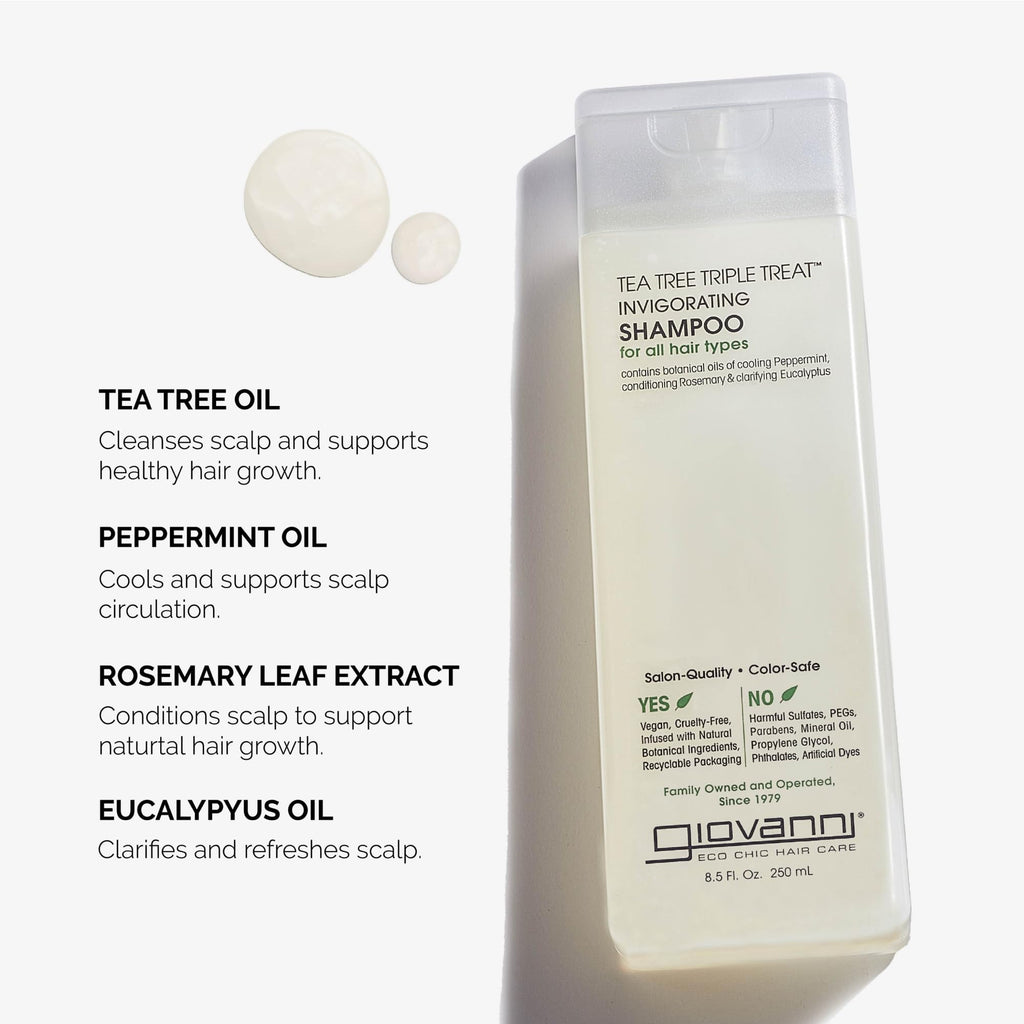 GIOVANNI Tea Tree Invigorating Shampoo – Clarifying, Color-Safe & Vegan