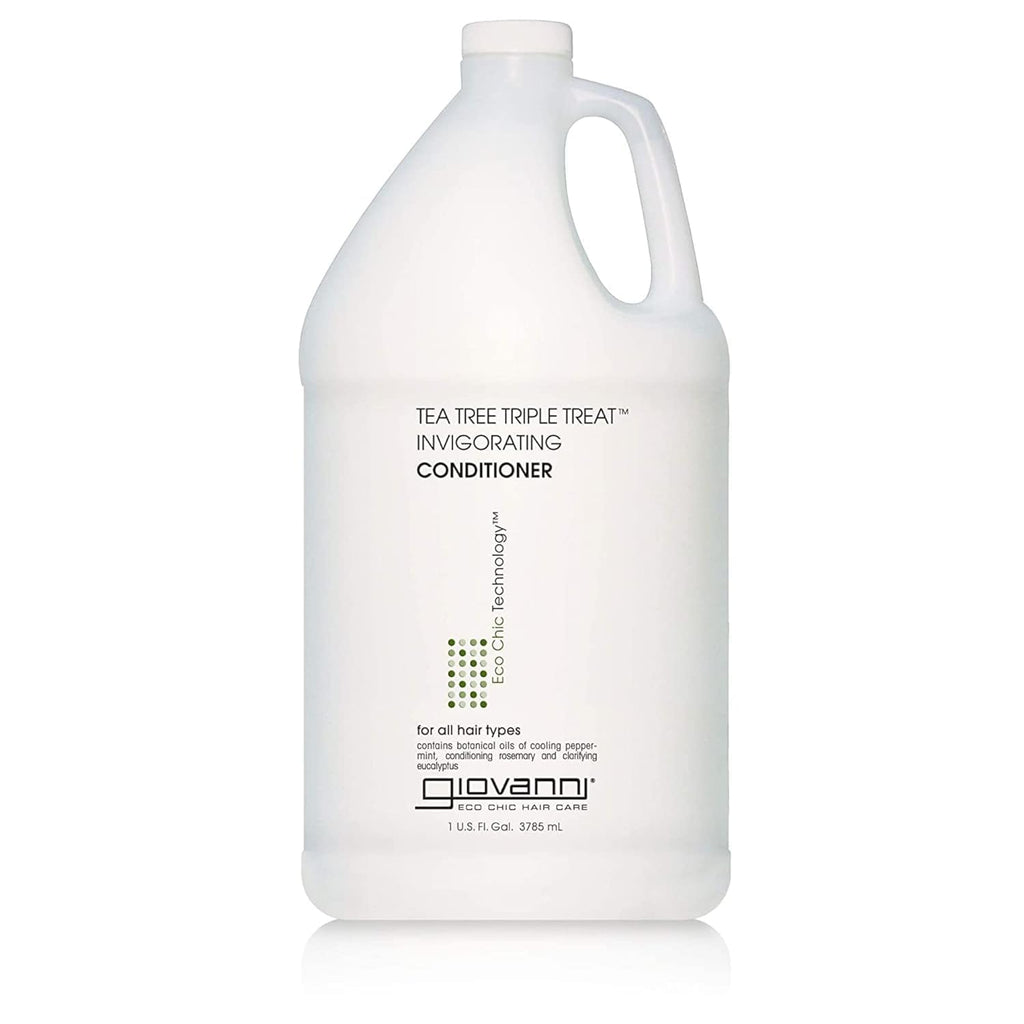 GIOVANNI Tea Tree Triple Treat Invigorating Conditioner - Peppermint, Eucalyptus, Rosemary | 128 oz