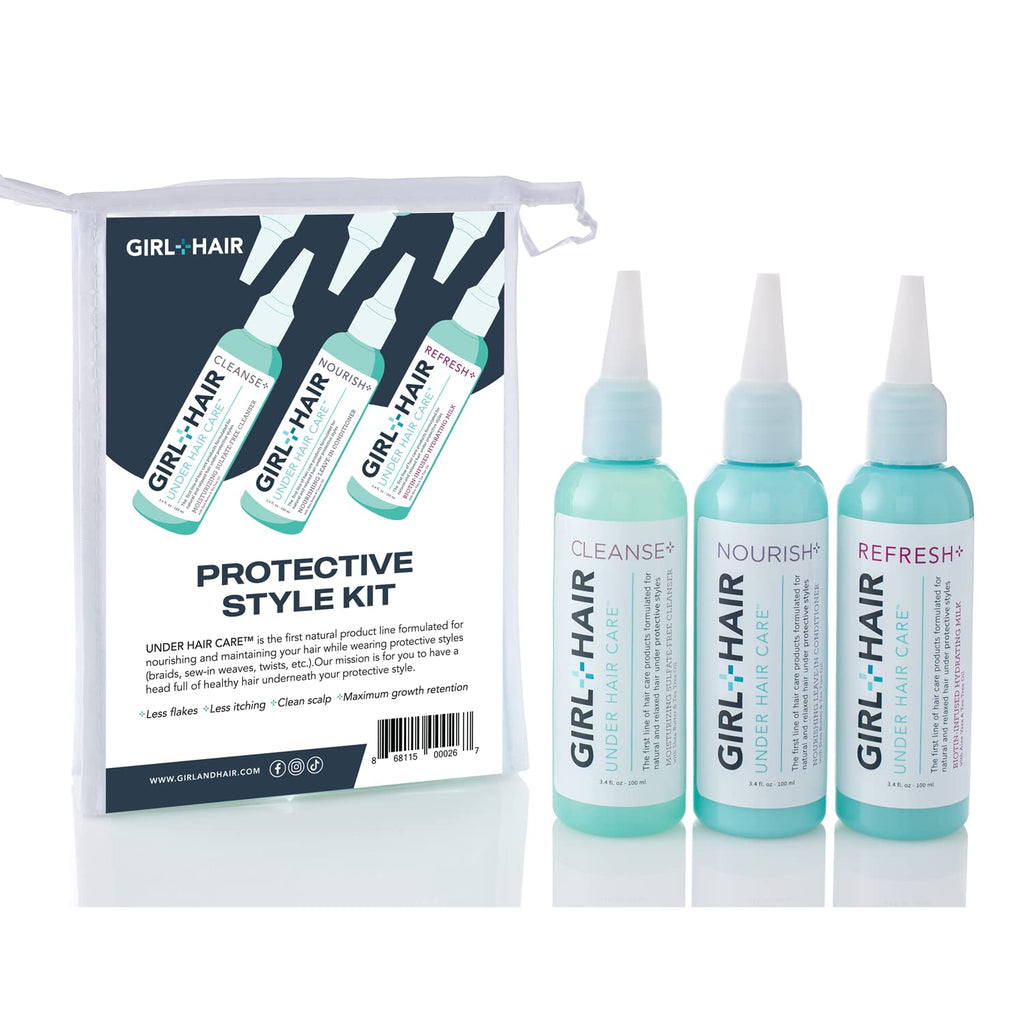 GIRL + HAIR Travel Set (3 x 3.4 fl oz) Cleanse, Nourish & Refresh – TSA-Ready