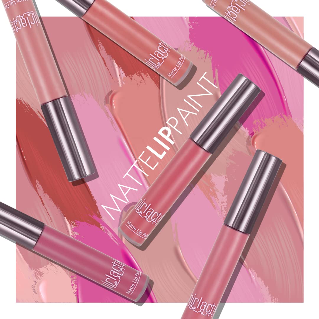 Girlactik Allure Matte Lip Paint – Long-Lasting, Lightweight Liquid Lipstick | 7.5 ml