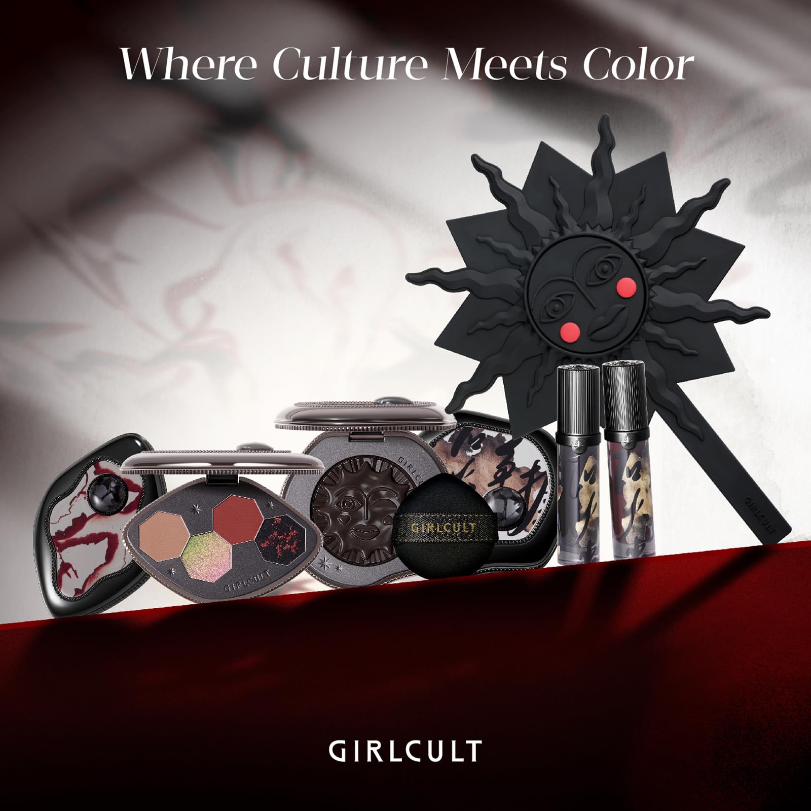 GIRLCULT 5-in-1 Makeup Gift Set – Eyeshadow Quad, Cream Blush, Matte Lip Stains & Hand Mirror