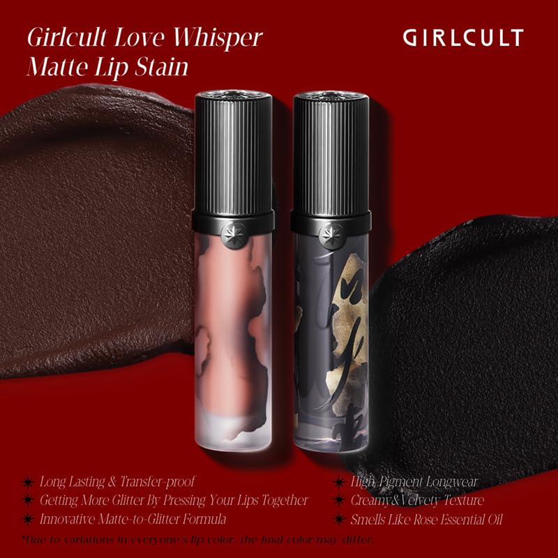 GIRLCULT Matte Lip Stain – Velvet Lip Tint, Long-Lasting, Transfer-Resistant, Non-Drying Formula (M60)