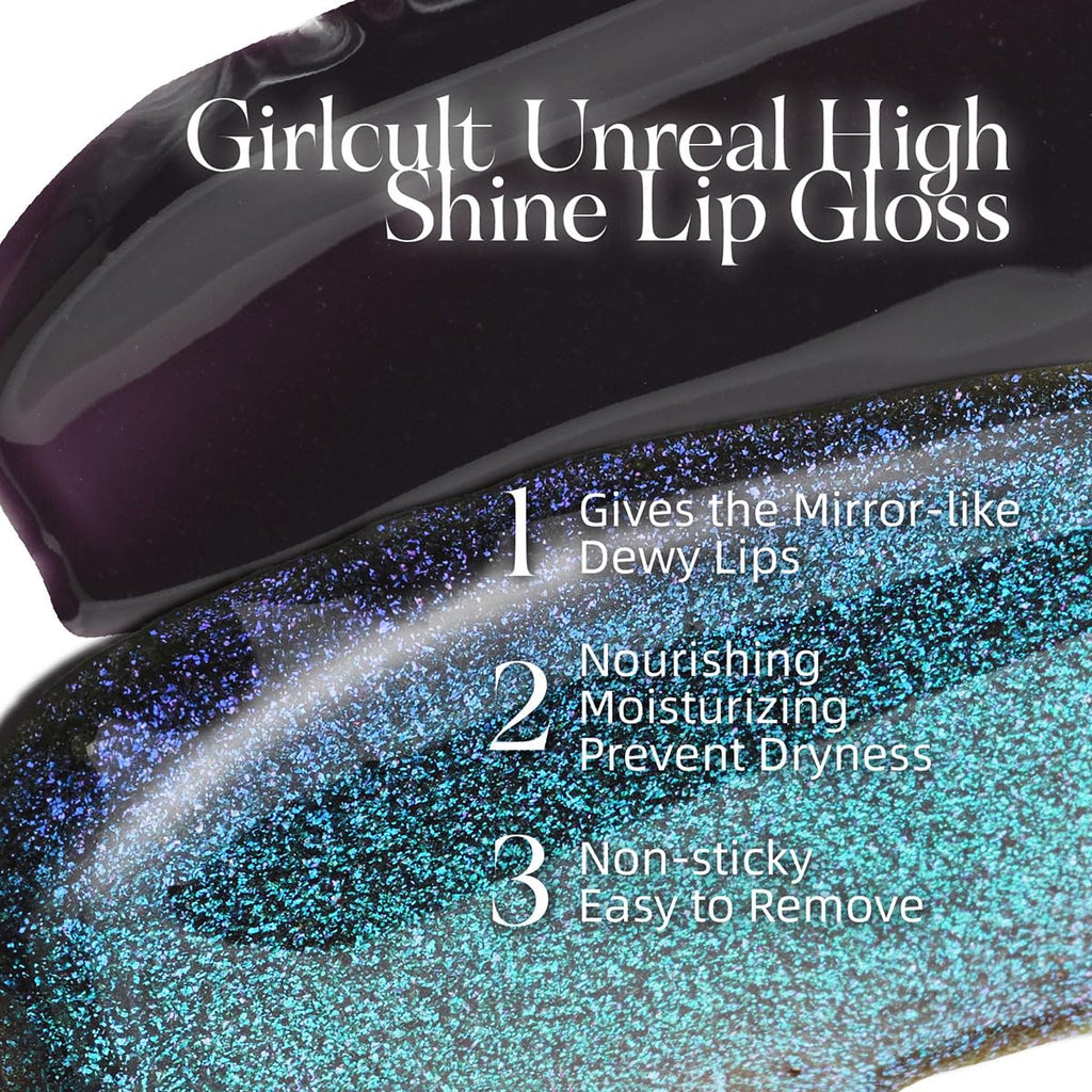 GIRLCULT Glass Shine Lip Gloss – Non-Sticky Hydrating Lip Stain with High-Gloss Finish