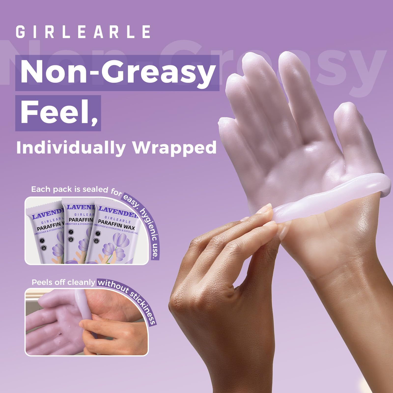 GIRLEARLE Paraffin Wax Refills – 10 Packs for Paraffin Bath Machines (Hands, Feet & Elbows) Lavender