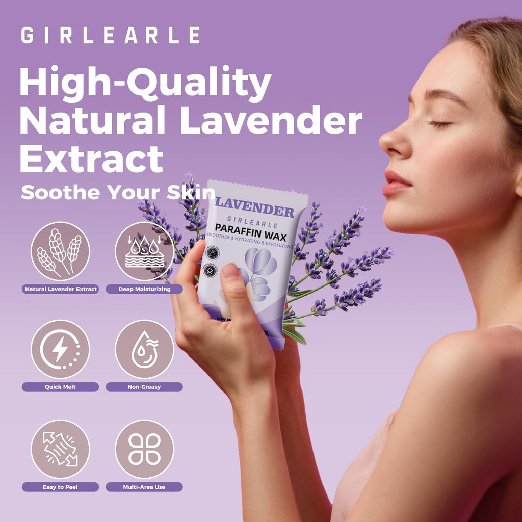 GIRLEARLE Paraffin Wax Refills – 10 Packs for Paraffin Bath Machines (Hands, Feet & Elbows) Lavender