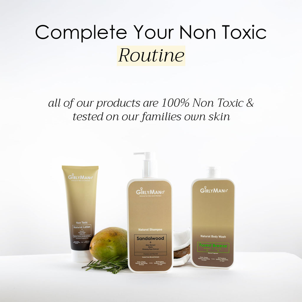 GirlyMan Natural Non-Toxic Shampoo – Olive Oil, Argan Oil & Biotin | Unscented