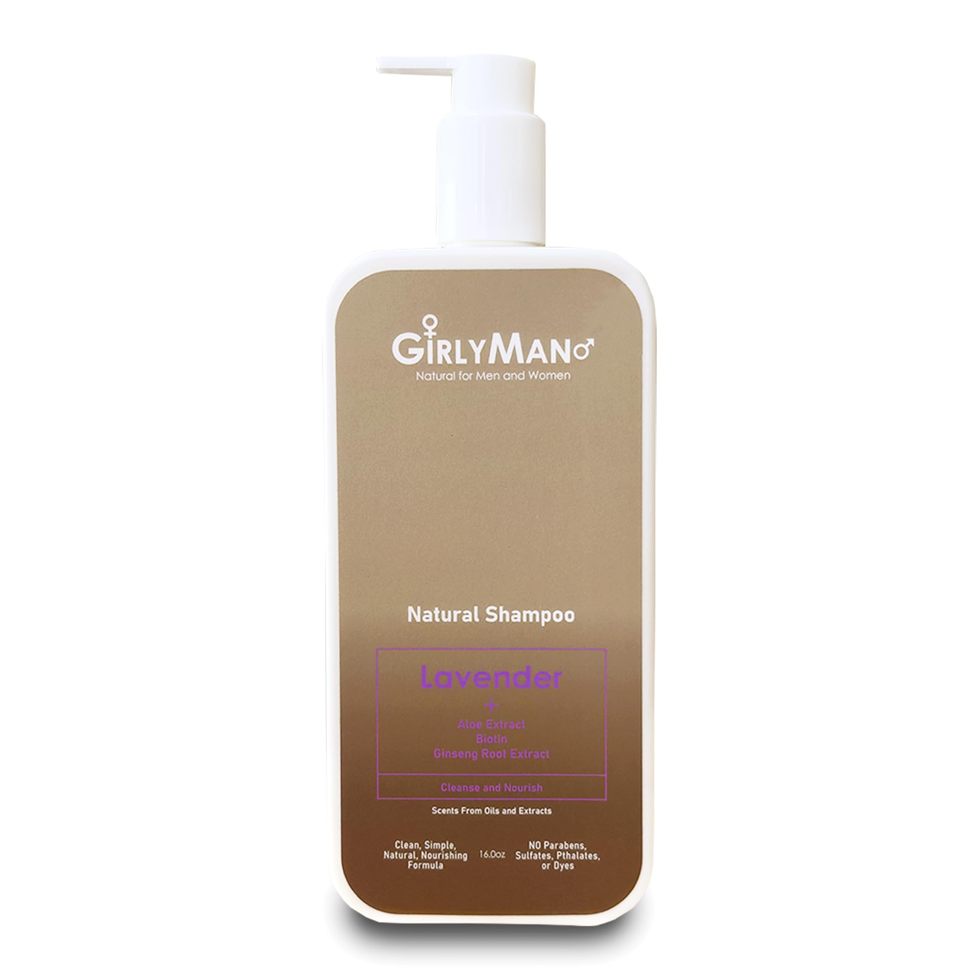 GirlyMan Lavender Natural Non-Toxic Shampoo – Olive Oil, Argan Oil & Biotin