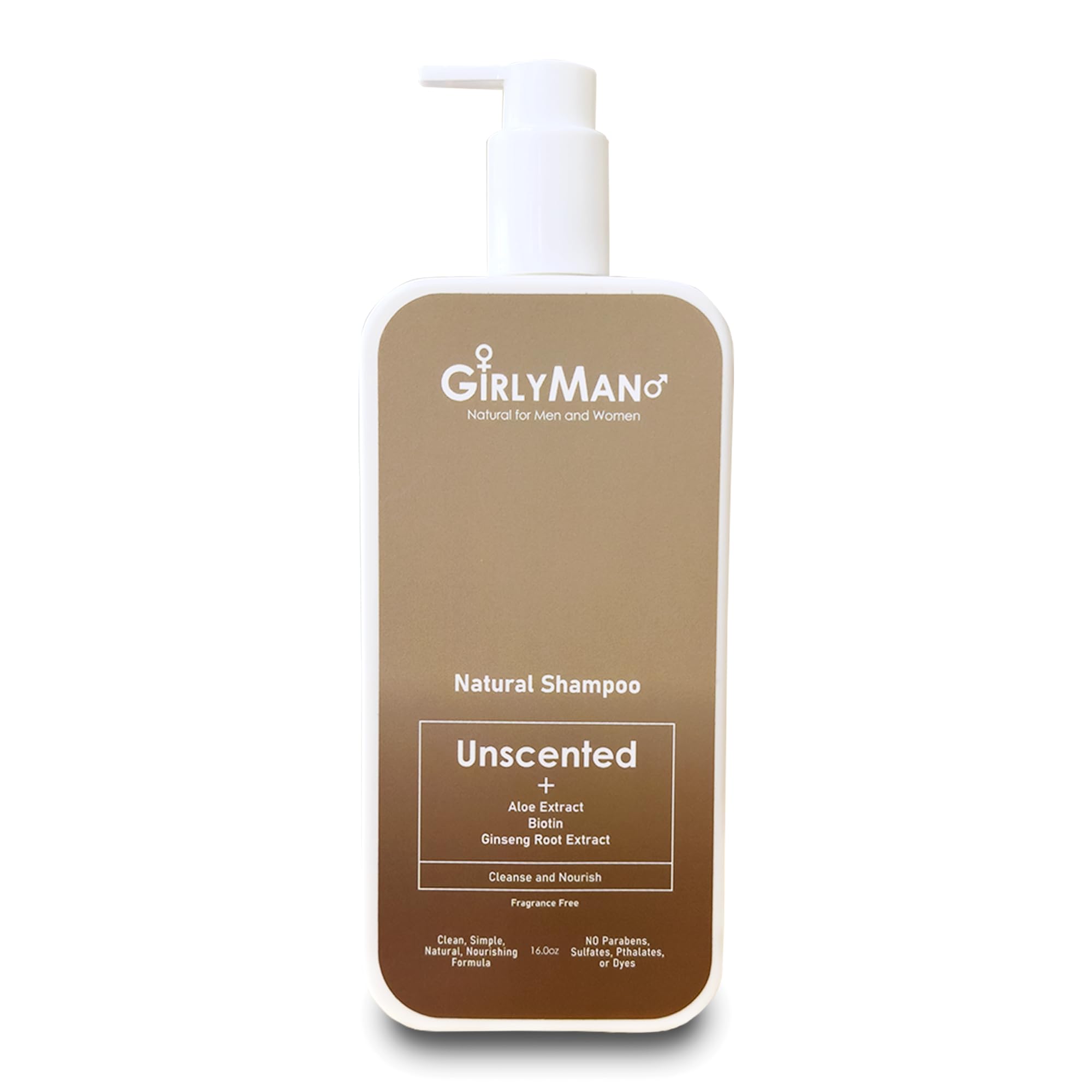 GirlyMan Natural Non-Toxic Shampoo – Olive Oil, Argan Oil & Biotin | Unscented