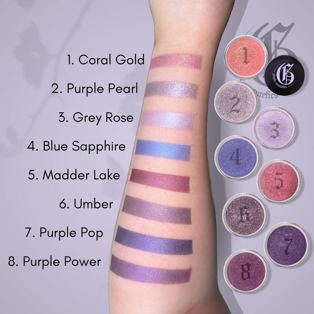 Giselle Cosmetics Blue Sapphire Loose Mineral Eyeshadow – Organic, Talc-Free, Purple Shimmer