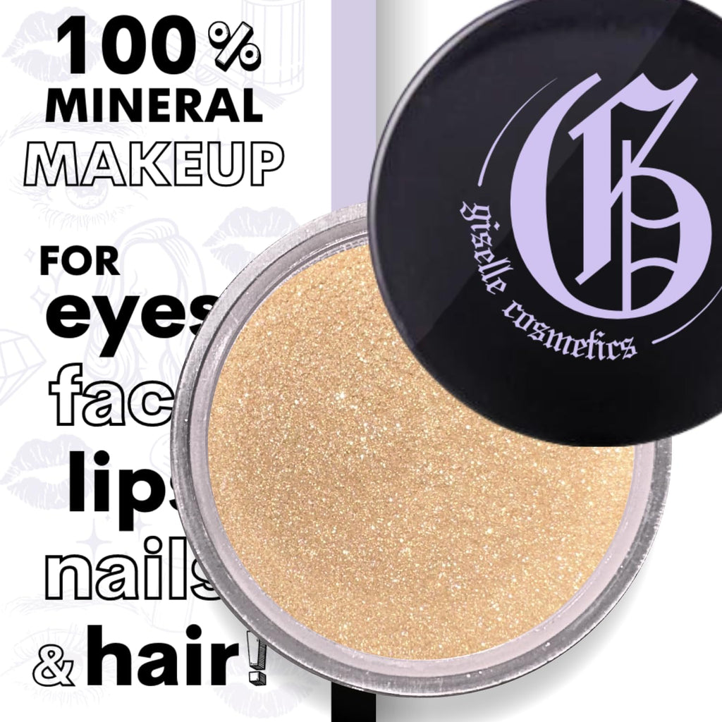 Giselle Cosmetics Vanilla Mineral Loose Eye Shadow – Organic, Holographic, Matte & Glitter Finish