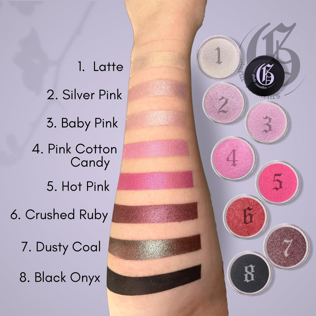 Giselle Cosmetics Crushed Ruby Mineral Powder Eyeshadow Palette - Organic Shimmer and Highlighter