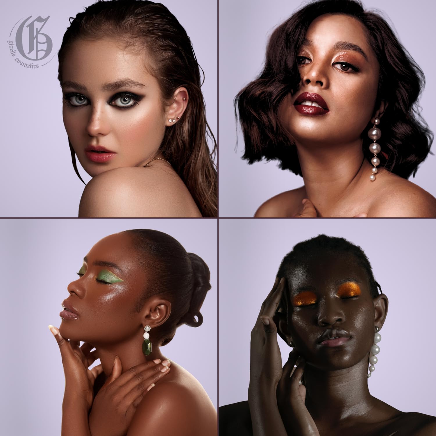 Giselle Cosmetics Crushed Ruby Mineral Powder Eyeshadow Palette - Organic Shimmer and Highlighter