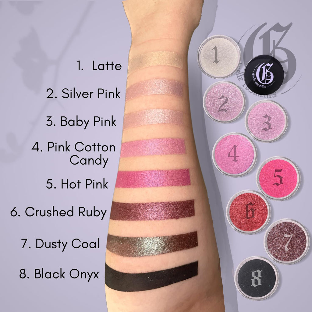 Giselle Cosmetics Silver Pink Mineral Loose Eyeshadow – Organic Sparkle & Shimmer Palette