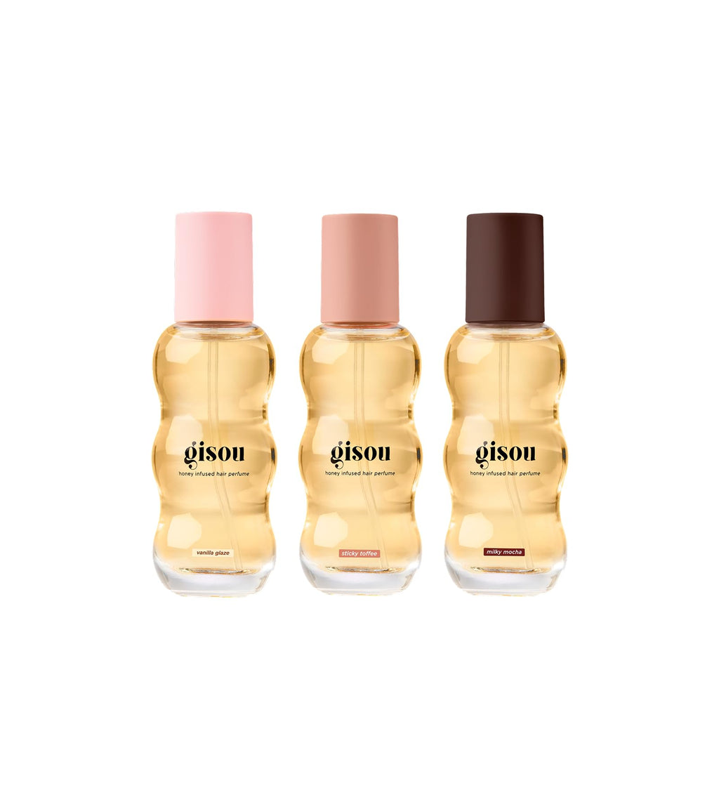 Gisou Hair Perfume Mini Variety Pack – 3 Scents, 15ml Each (0.5 fl oz)
