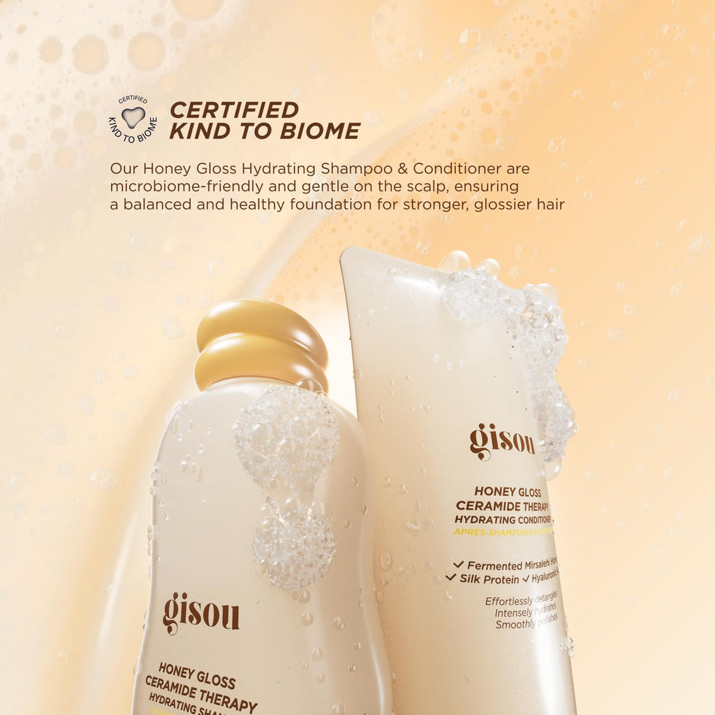 Gisou Honey Gloss Ceramide Therapy Hydrating Shampoo – Deep Cleanse, Hydration & Shine with Fermented Mirsalehi Honey