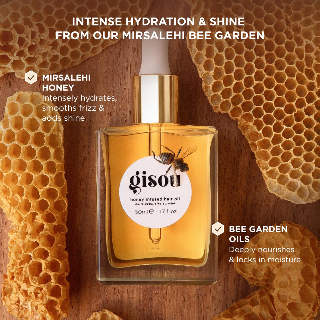 Gisou Honey Infused Hair Oil – Hydration, Shine & Frizz Control for All Hair Types | 1.7 Fl Oz