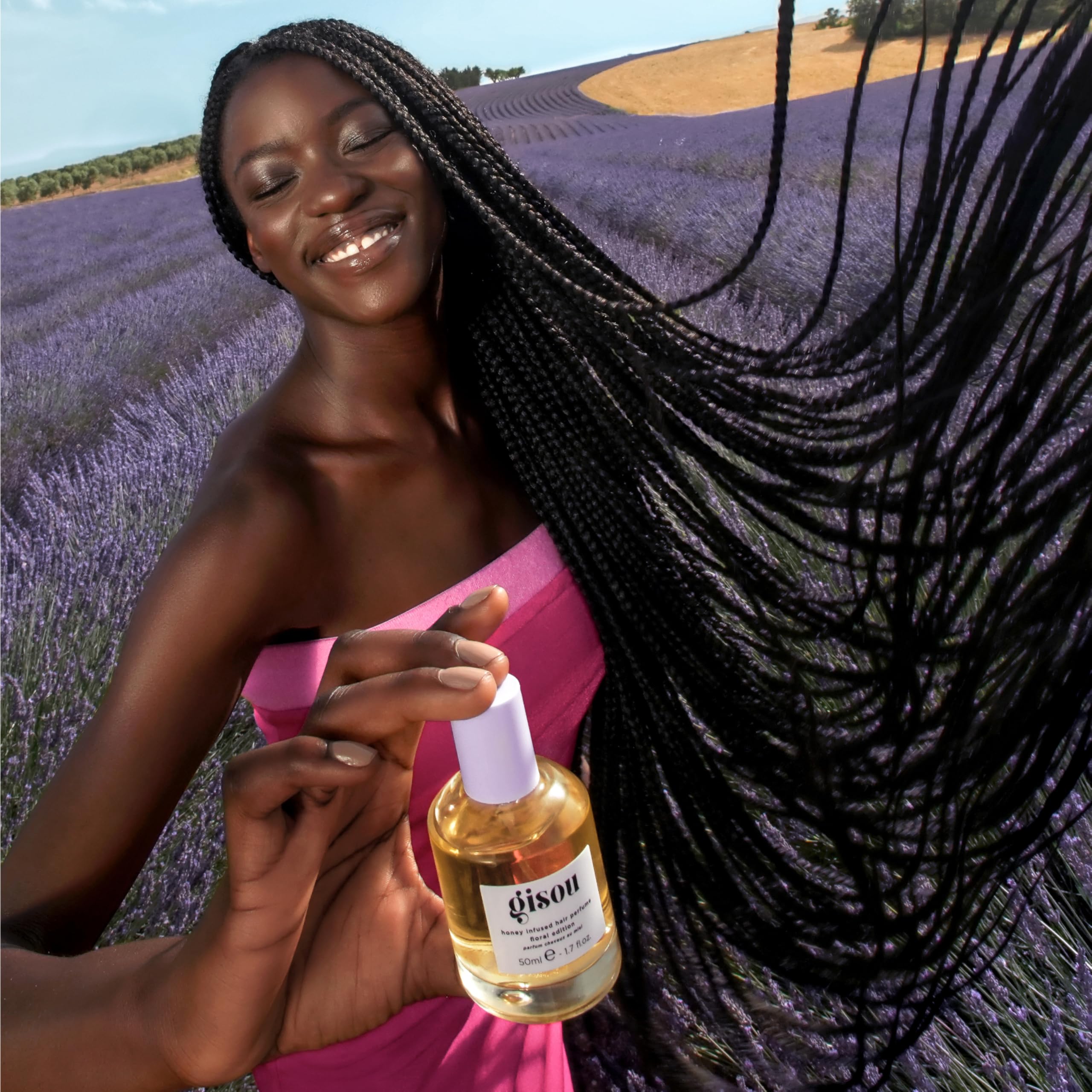 Gisou Honey Infused Hair Perfume – Lavender Berry Scent, Mirsalehi Honey & Argan Oil, 1.7 oz