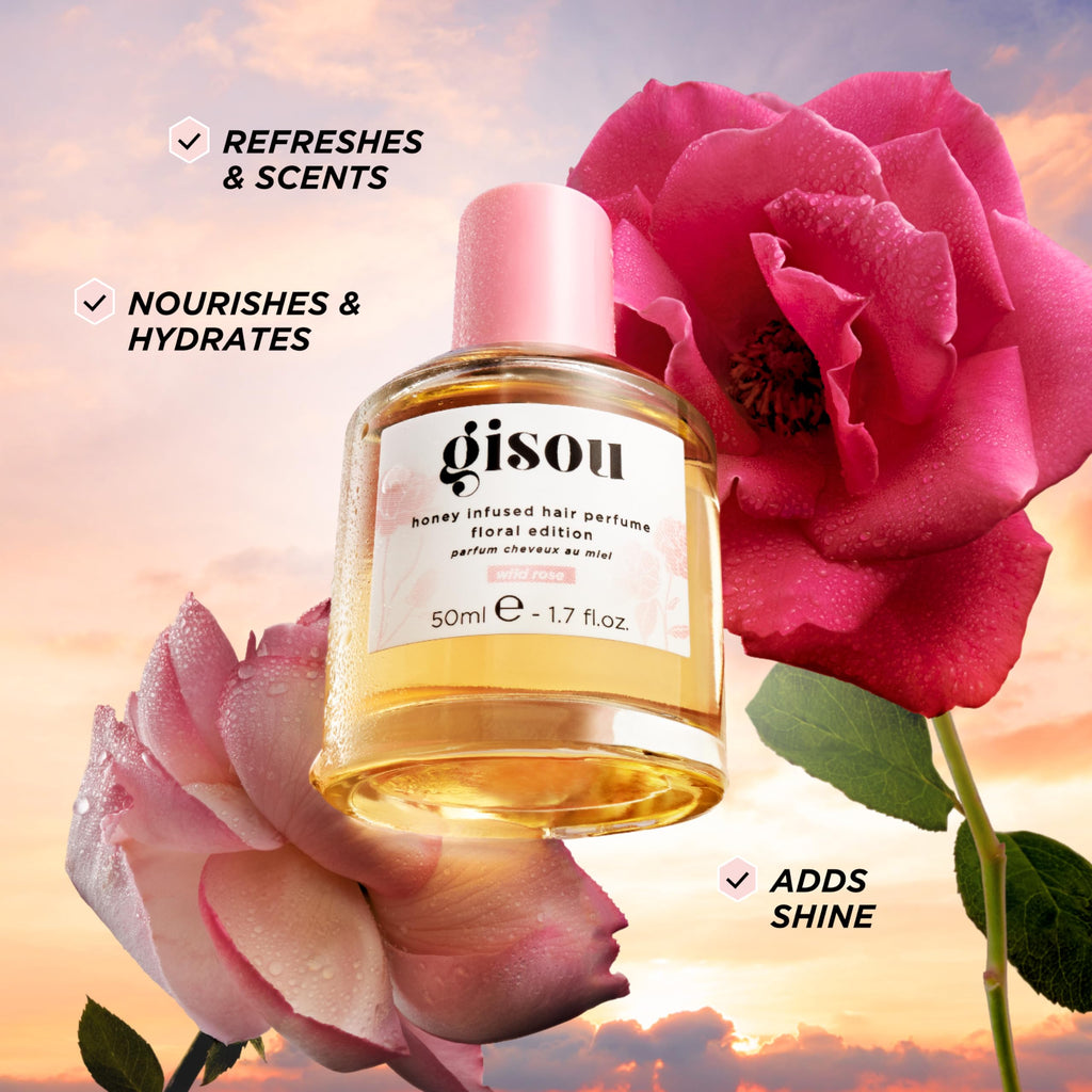 Gisou Honey Infused Hair Perfume — Hydration, Shine & Delicate Fragrance (Wild Rose, 1.7 fl oz)