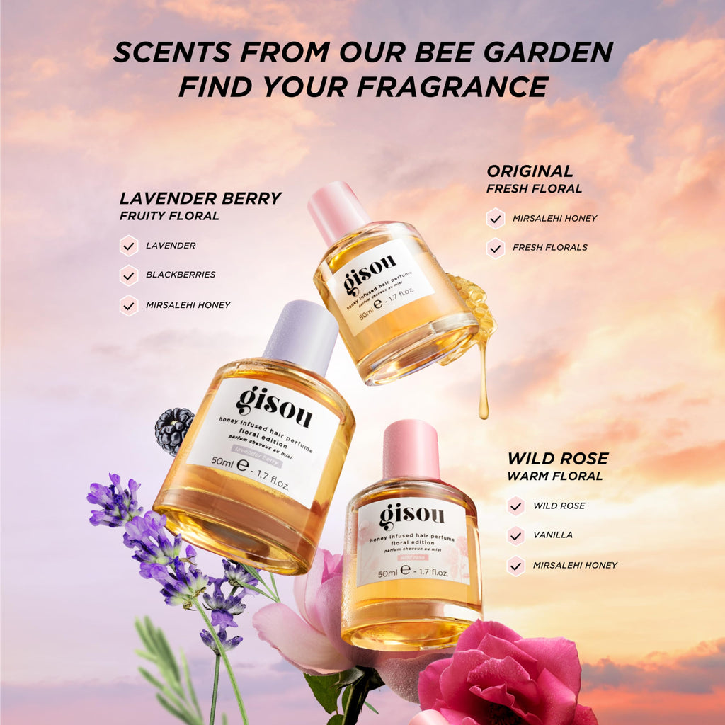 Gisou Honey Infused Hair Perfume — Hydration, Shine & Delicate Fragrance (Wild Rose, 1.7 fl oz)