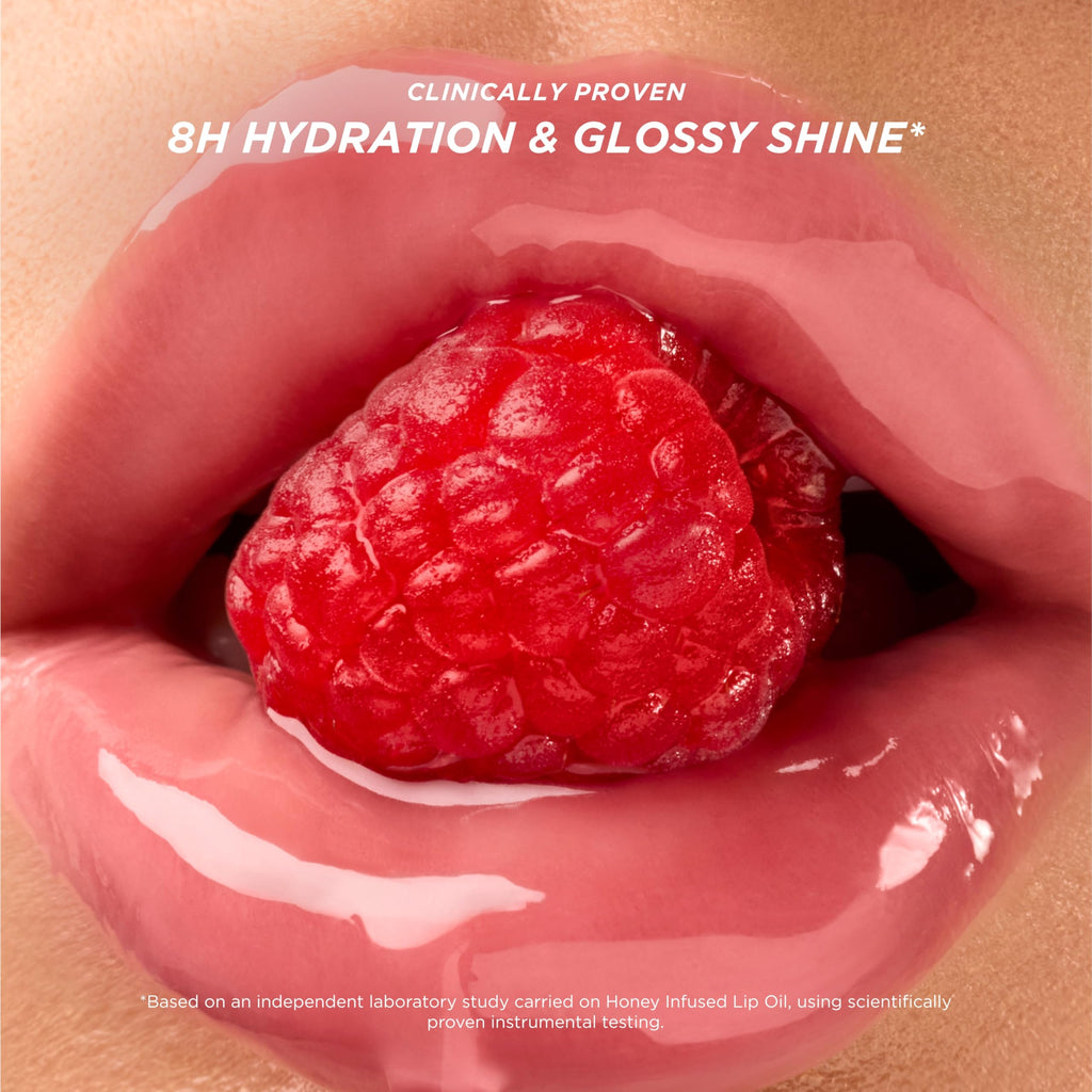 Gisou Honey Infused Hydrating Lip Oil Raspberry Swirl | Nourishing Lip Moisturizer 8ml