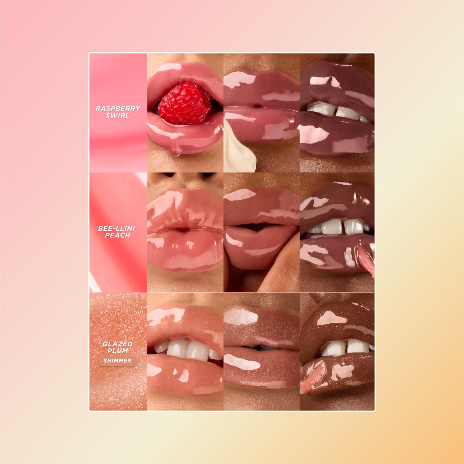 Gisou Honey Infused Hydrating Lip Oil – Bee-lini Peach Nourishing Lip Moisturizer