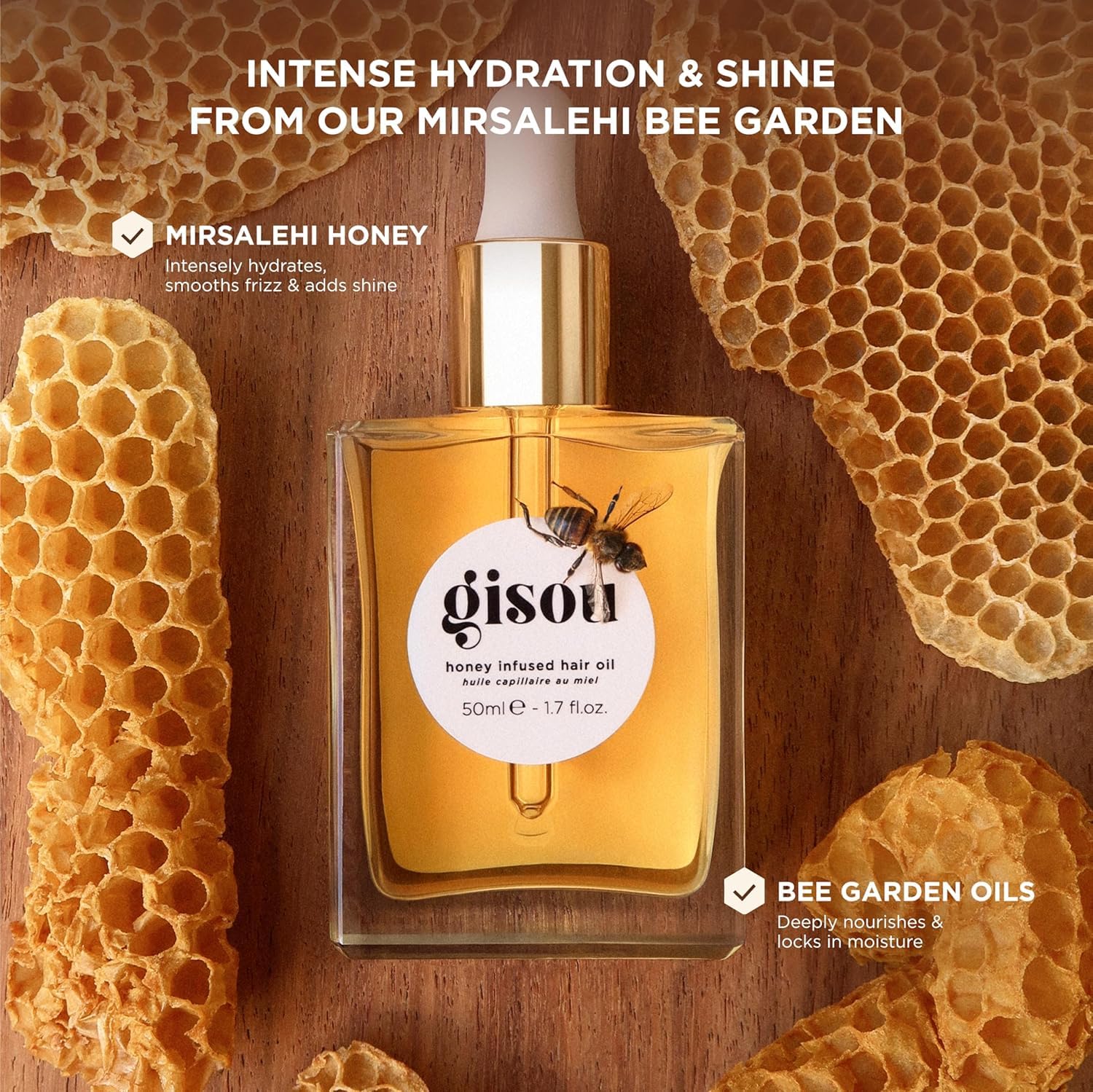 Gisou Honey Gloss On The Go Travel Set | Wildflower Honey Hair Perfume, Watermelon Sugar Lip Oil, Hair Oil