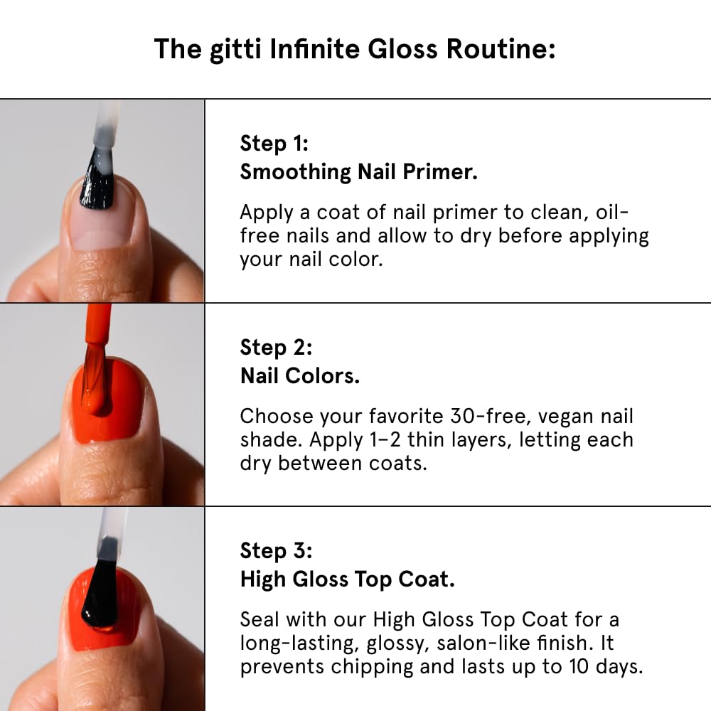 Gitti Plant-Based Nail Polish – Midnight Grey No. 184 (0.5 fl oz) | 30-Free, Cruelty-Free