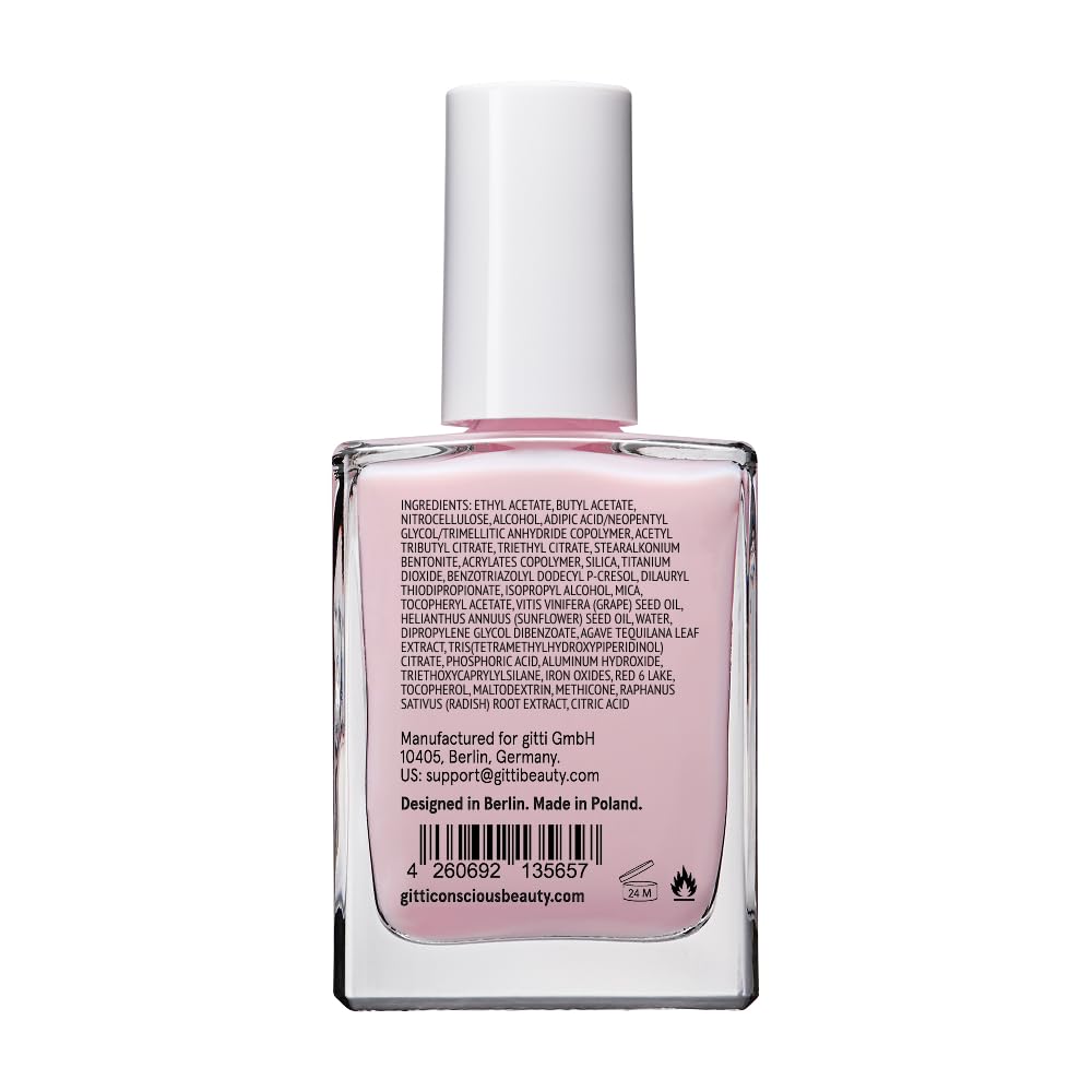 gitti Plant-based Nail Polish Shade 025 Blushing Pink | 30-Free, Vegan & Cruelty-Free