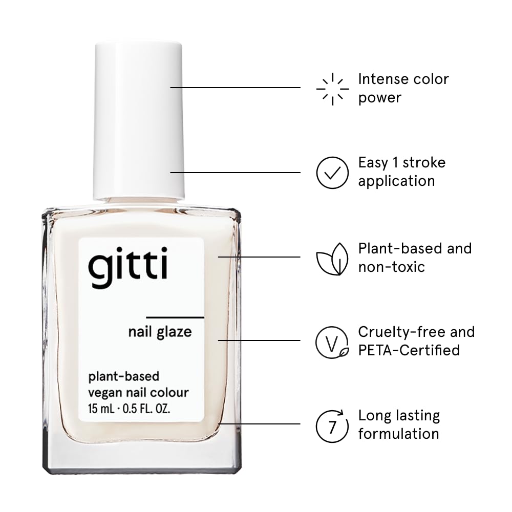 gitti Plant-Based Nail Polish – 30-Free, Non-Toxic, Vegan & Cruelty-Free Nail Glaze (0.5 fl oz)