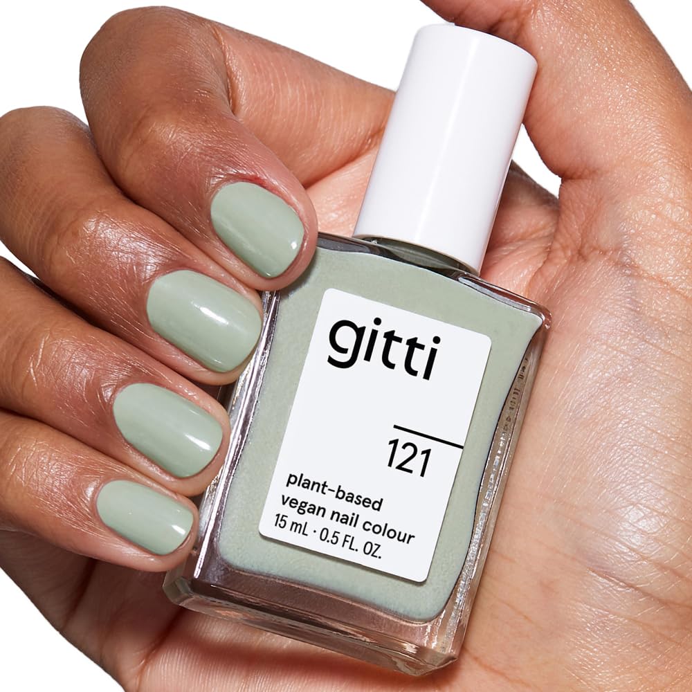 gitti Plant-based Nail Polish Sage Green – 30-Free, Cruelty-Free, 0.5 fl oz