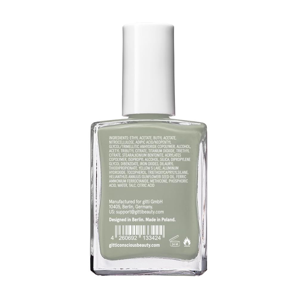 gitti Plant-based Nail Polish Sage Green – 30-Free, Cruelty-Free, 0.5 fl oz