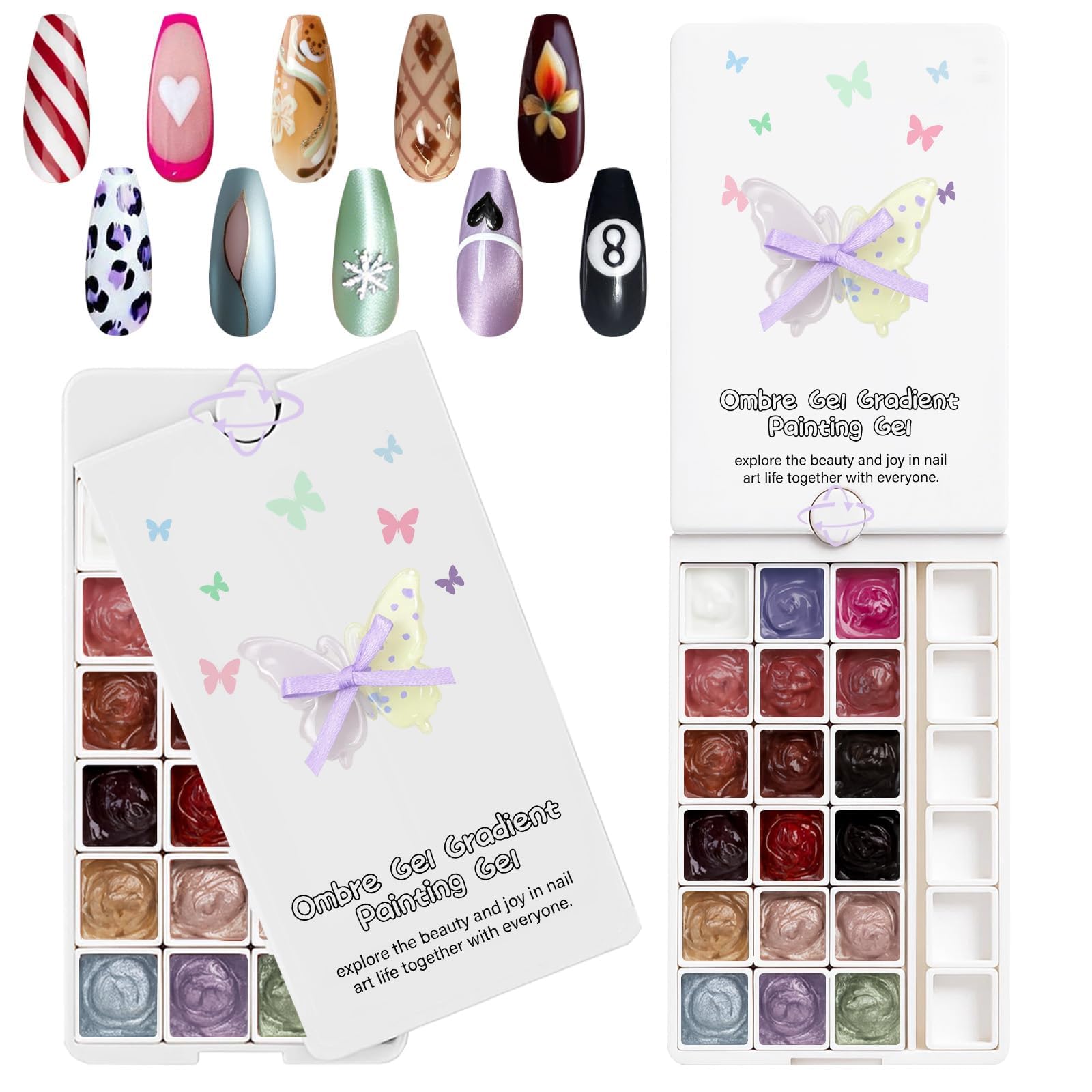 GJYUQHUA 18-Color Patting Gel Polish & Tools Kit for Ombre Nails | Gradient Blooming DIY Manicure