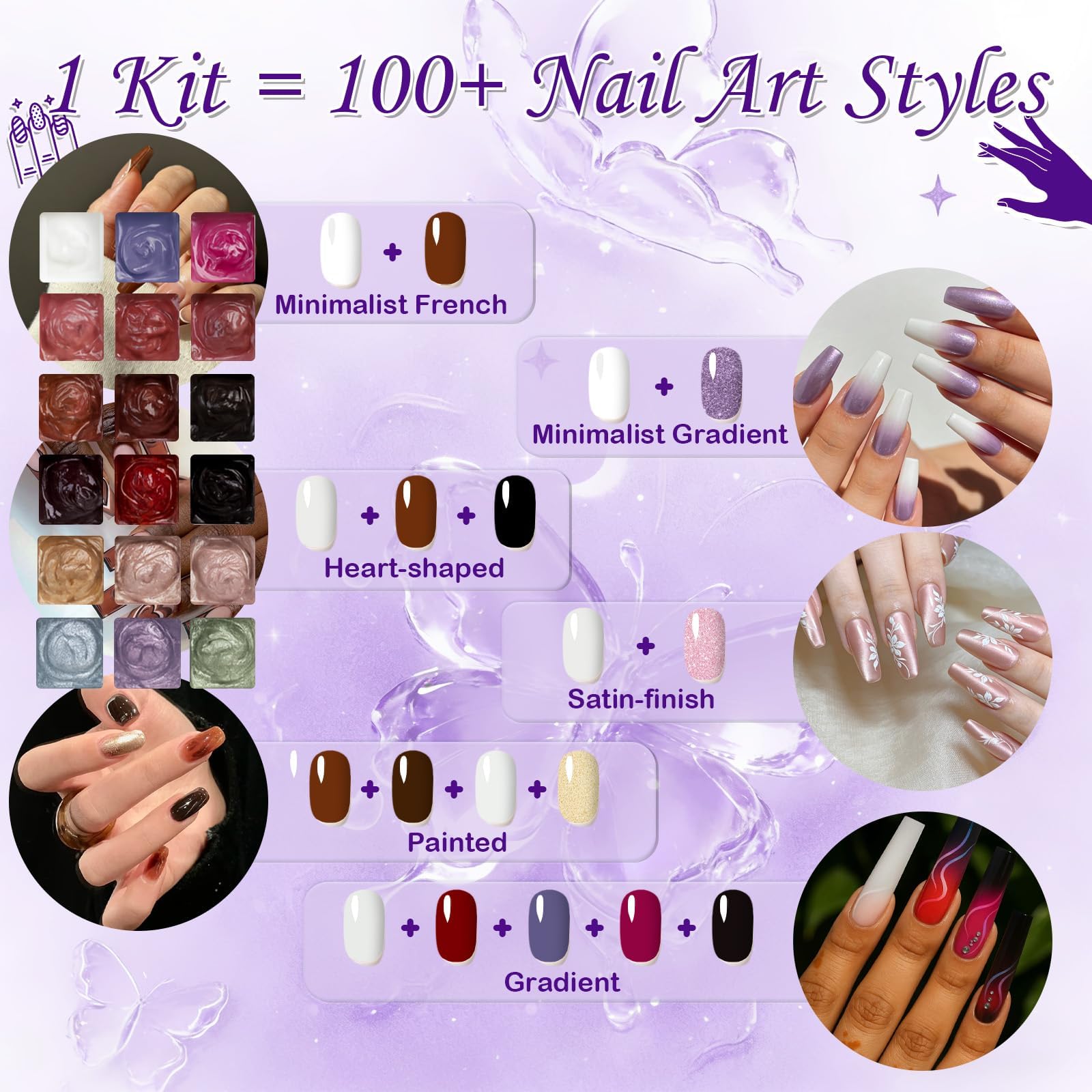 GJYUQHUA 18-Color Patting Gel Polish & Tools Kit for Ombre Nails | Gradient Blooming DIY Manicure