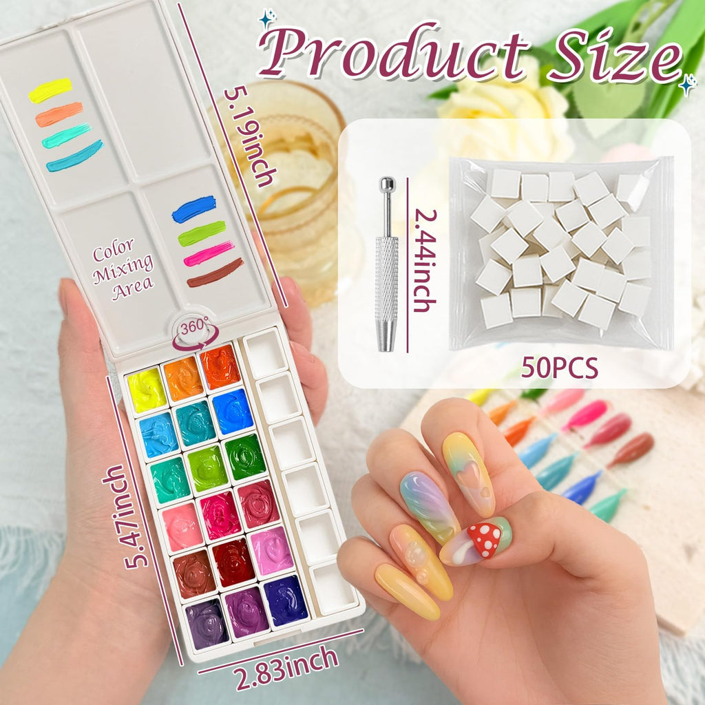 GJYUQHUA 18-Color Patting Gel Polish Kit – Ombre Nail Palette, Sponges & Tools (UV/LED Cured)