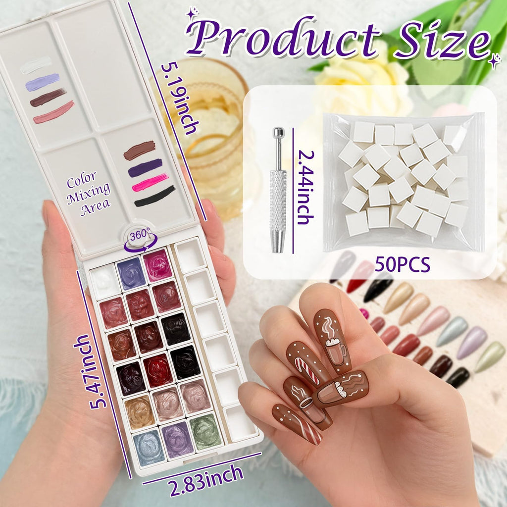 GJYUQHUA 18-Color Patting Gel Polish & Tools Kit for Ombre Nails | Gradient Blooming DIY Manicure